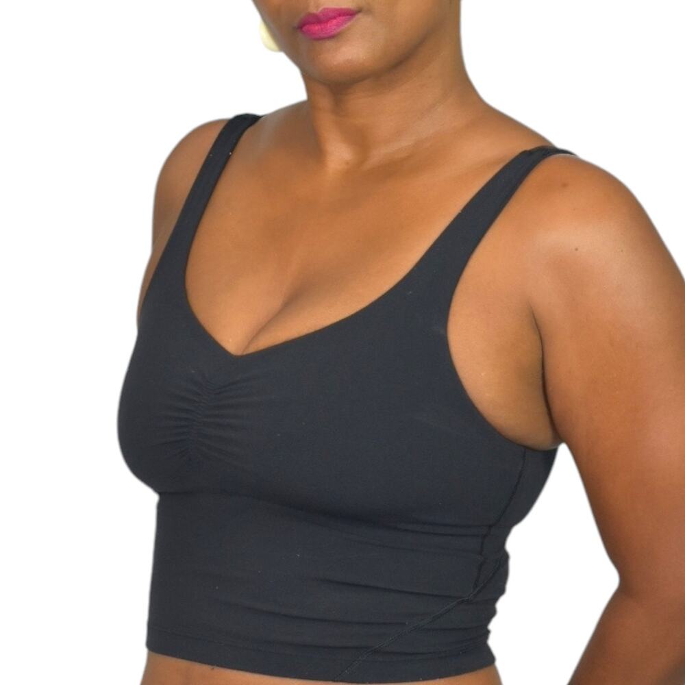 Lululemon Align Gathered Front Tank Black Cropped Shelf Bra Yoga Stretch Size 2 - Picture 12 of 12